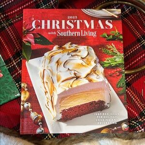 Southern Living Christmas Cookbook with Red and Green Accents